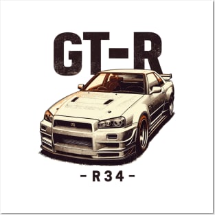 Nissan GTR R34 Posters and Art